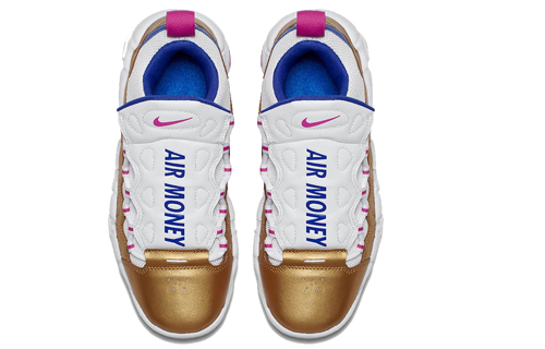 Женские кроссовки Nike Air More Money (бело-золотые) — фото 5