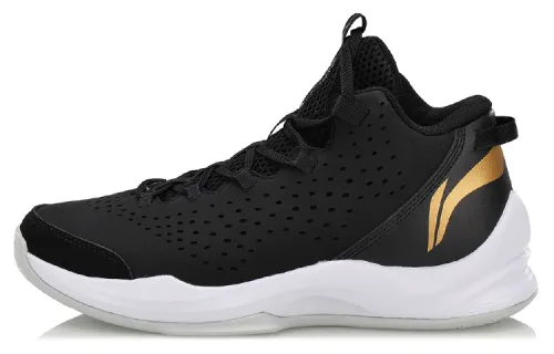 Li Ning Basketball Shoes Unisex Mid Top Black/Gold