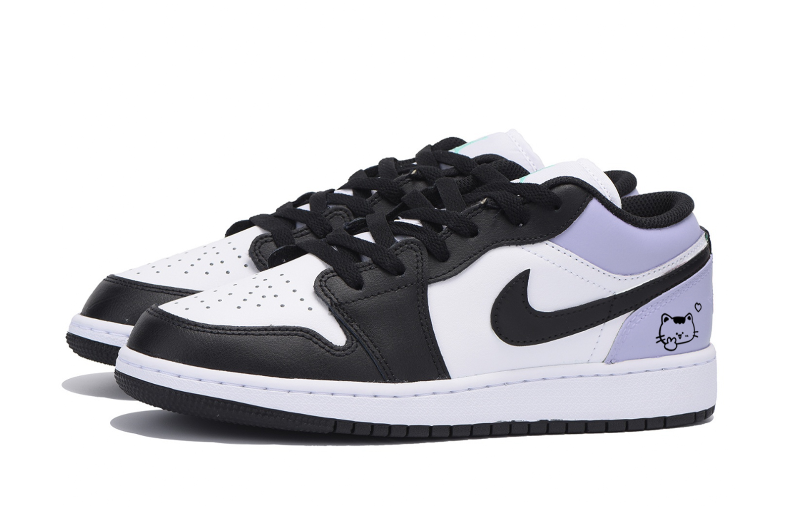Jordan Air Jordan 1 Abrasion Resistant Low top Vintage Basketball Shoes Men’s Black Purple