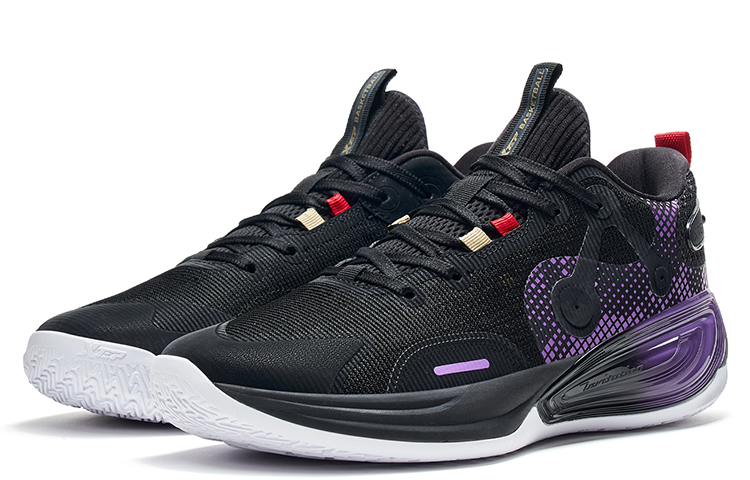 XTEP Slip Resistant Abrasion Resistant Slip Resistant Abrasion Resistant Low top Basketball Shoes Men’s Black Blue