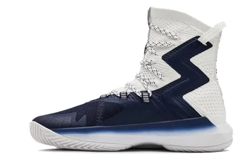 Under Armour Fabric Slip Resistant Abrasion Resistant Breathable Cushioning High top Training Shoes Women's Blue White