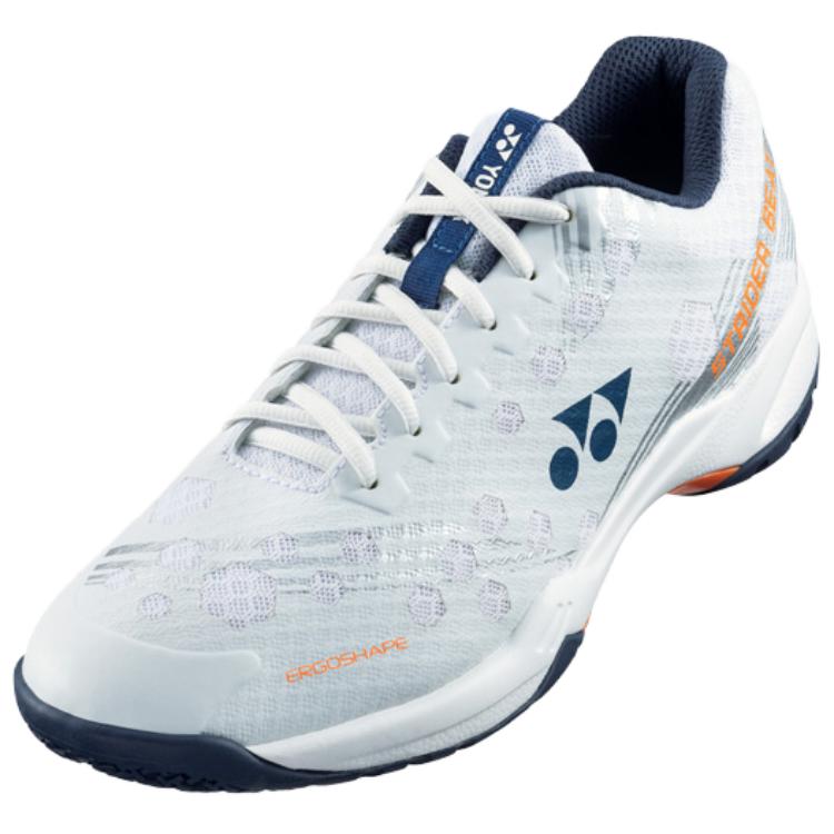 YONEX Cushioning Abrasion Resistant Coverage Low top Badminton Shoes Unisex White Blue Orange