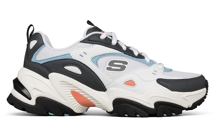 Женские кроссовки Skechers Stamina V2 (бело-черные) — Белый / чёрный — фото 2