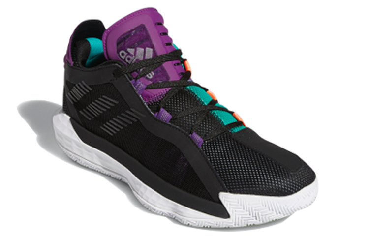 Мужские кроссовки adidas D lillard 6 Dame 6 (черно-фиолетовые) — фото 2