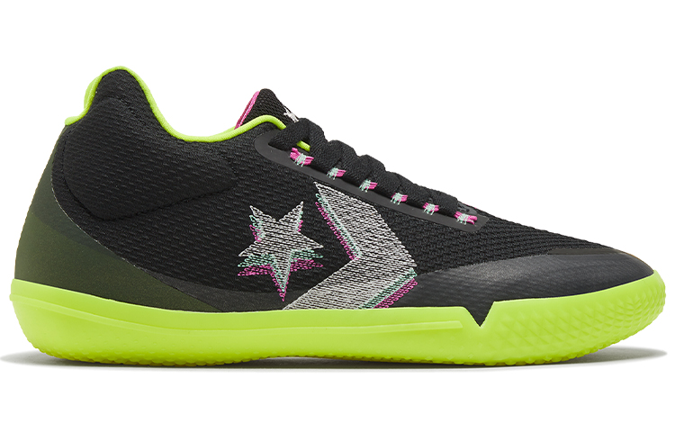 All Star Bb Evo Converse Mid ‘Hi-Vis Collection — Black Lemon Venom’
