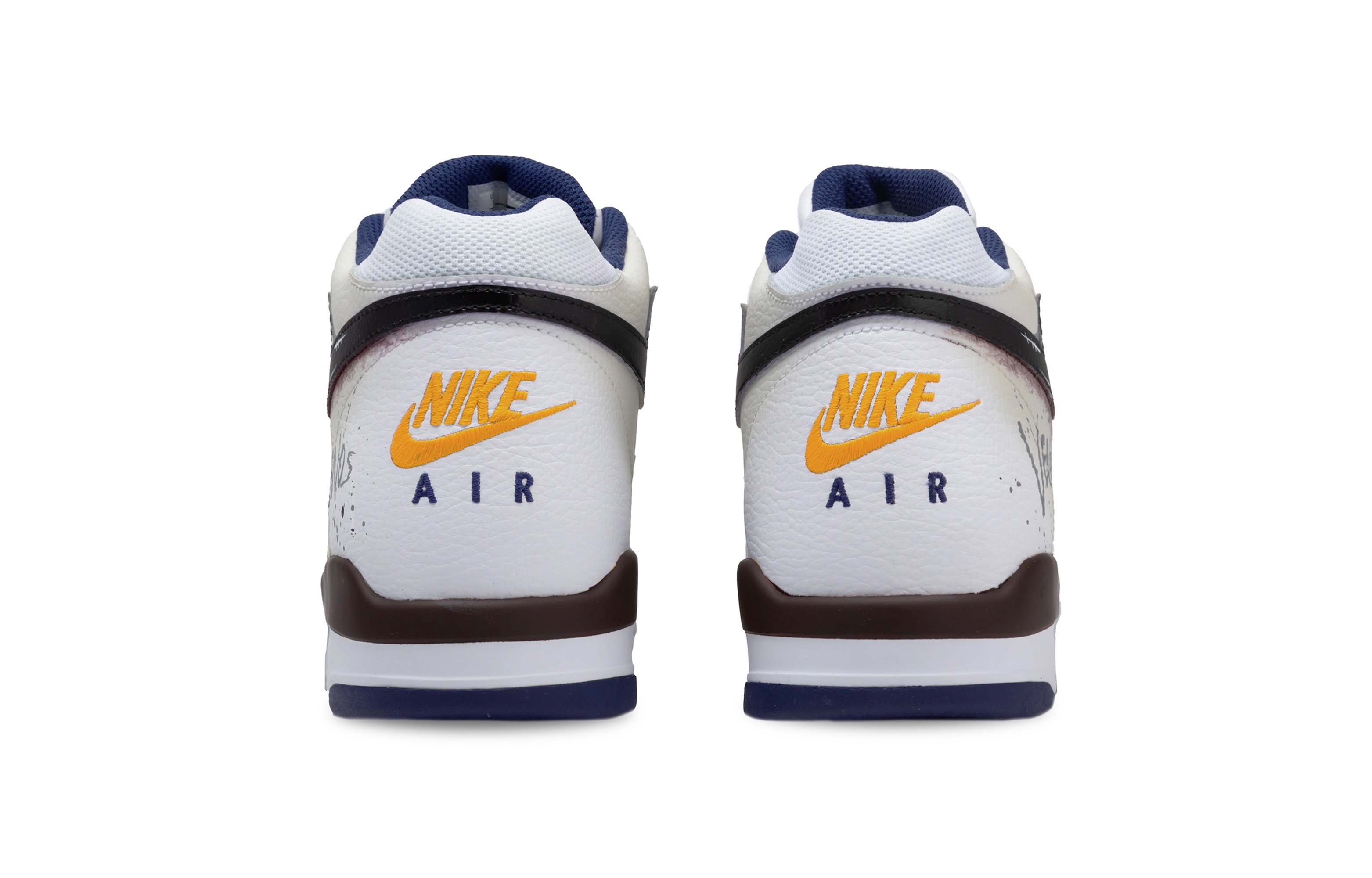 Nike Flight Legacy Forbidden Ground Anti Slip Wear Resistant Mid Top Vintage Basketball Shoes Men’s White Brown
