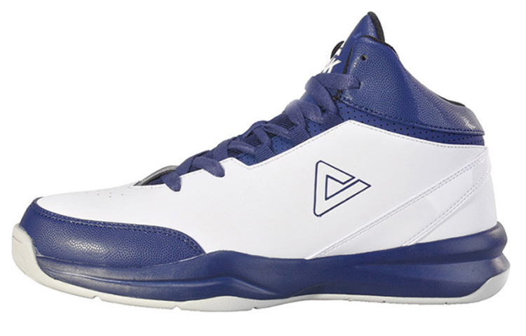 PEAK Comfortable And Versatile, Fleece Lined Cushioning Slip Resistant Mid top Basketball Shoes Men’s White Blue