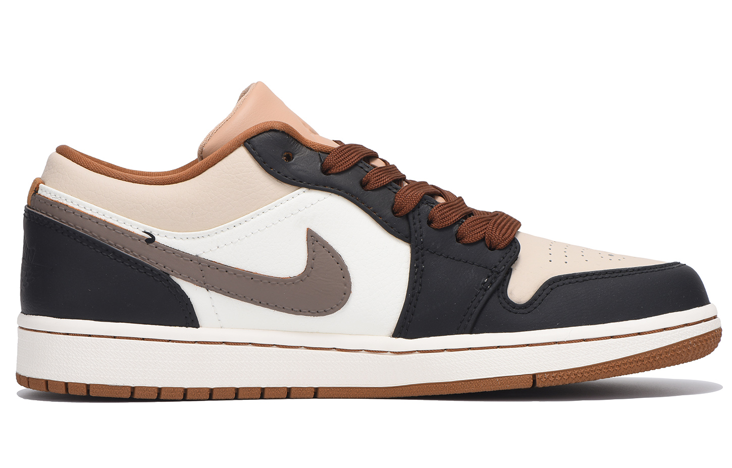 Jordan Air Jordan 1 Slip Resistant Coverage Balance Impact Resistant Low top Vintage Basketball Shoes Men’s Coffee