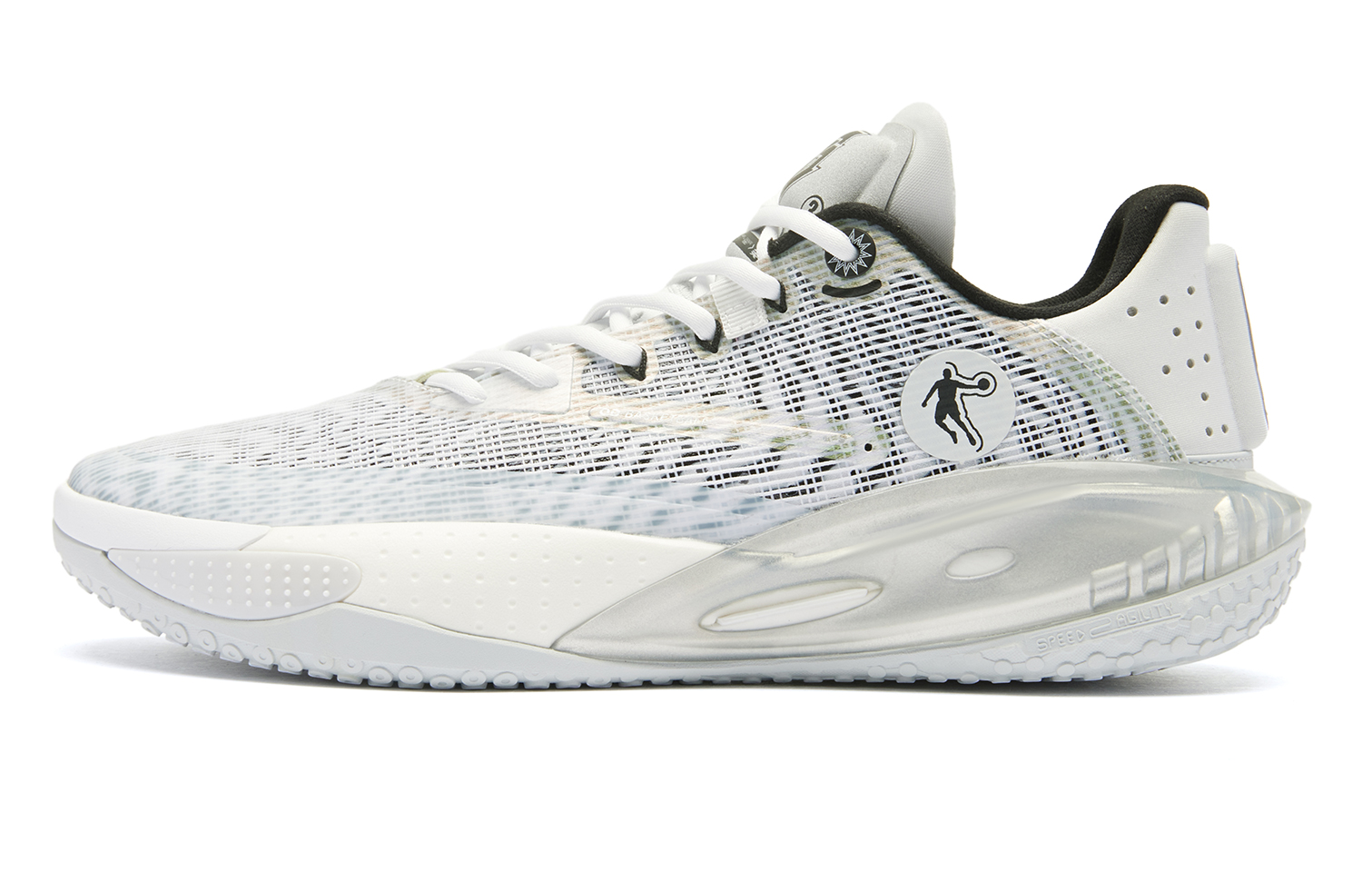 QIAODAN Thorn RISE Thorn Honey Q KUNGFU PRO Abrasion Resistant Low top Basketball Shoes Men’s White Silver