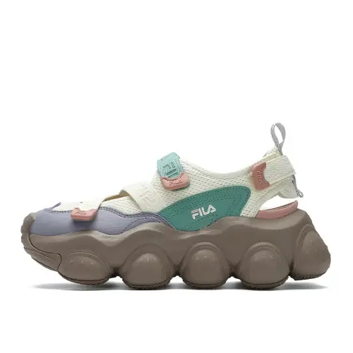 FILA FRAGOLA Height Increasing Abrasion Resistant Beach Sandals Women's White Gray Purple