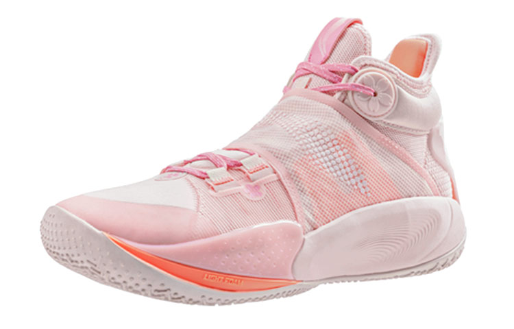 Li Ning SONIC 9 Cushioning Slip Resistant Abrasion Resistant Coverage Support High top Basketball Shoes Men’s Pink