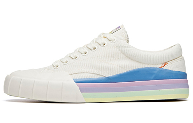Anta Life Collection Slip Resistant Abrasion Resistant Low top Canvas Shoes Women's White Blue Purple