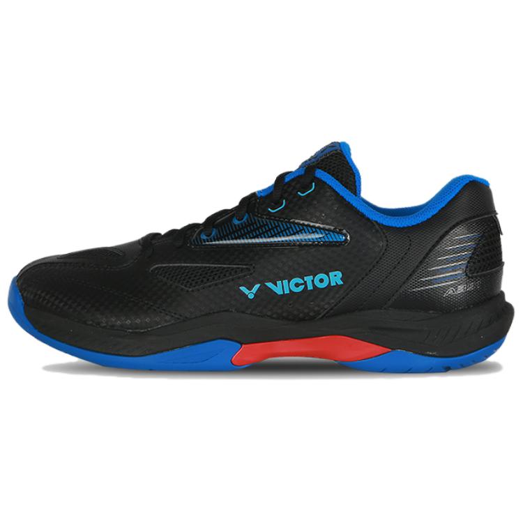 VICTOR Cushioning Slip Resistant Low top Badminton Shoes Unisex Black Blue