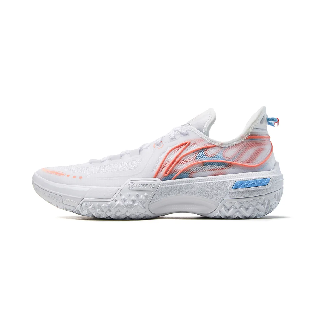 Li Ning Jie Ao, White Flame Low top Basketball Shoes Men's Standard White
