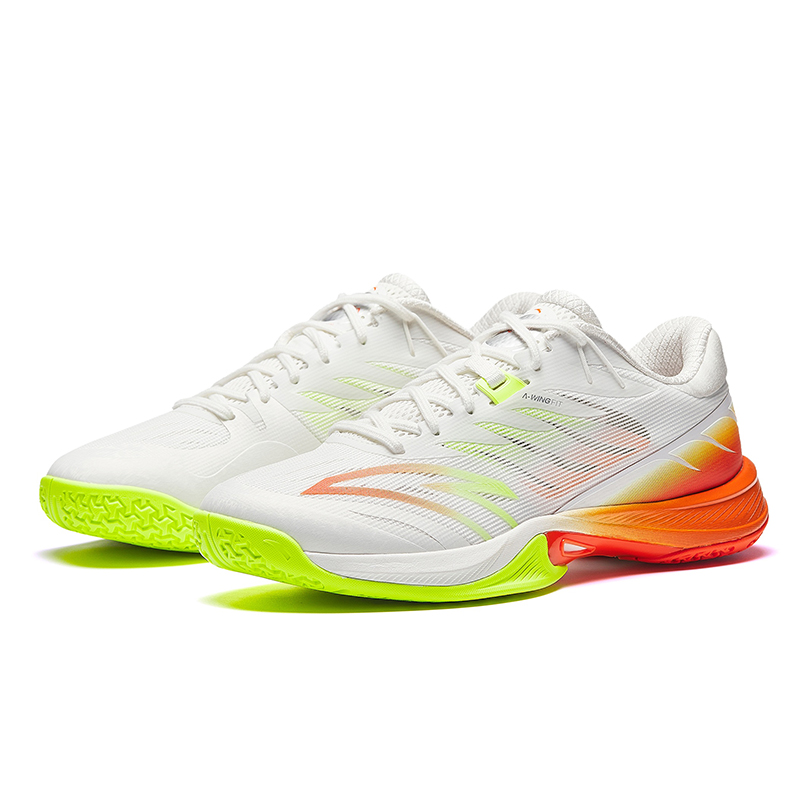 Anta Slip Resistant, Abrasion Resistant, Breathable Low top Badminton Shoes Men’s White Orange Green