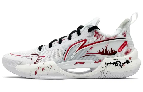 Li Ning Super Light V2 Cushioning Slip Resistant Abrasion Resistant Low top Basketball Shoes Men's White Red