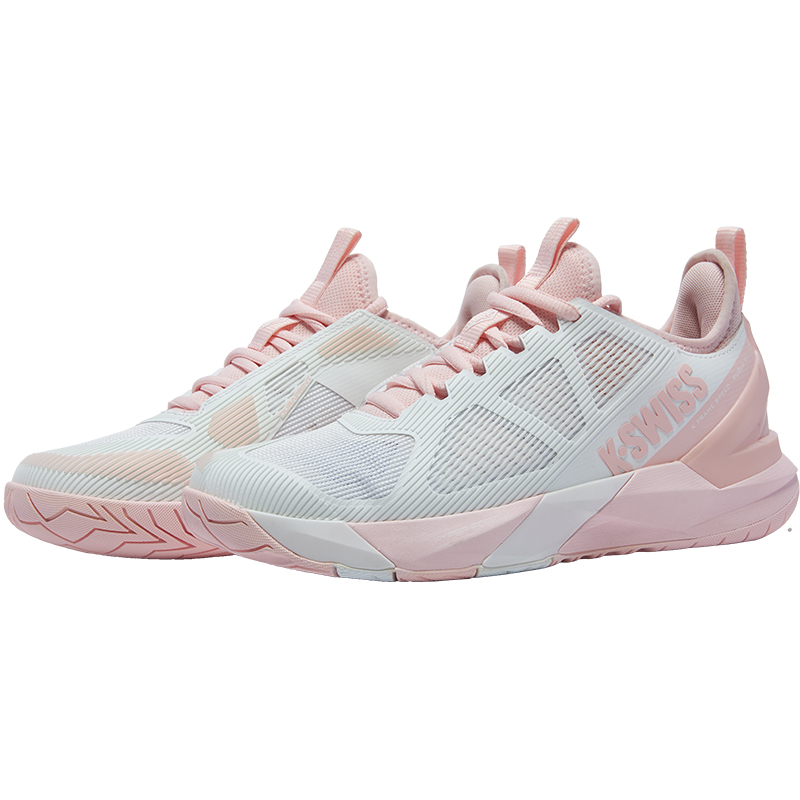 K·SWISS Textile, Synthetic Leather Abrasion Resistant Low top Tennis Shoes Women’s White Pink