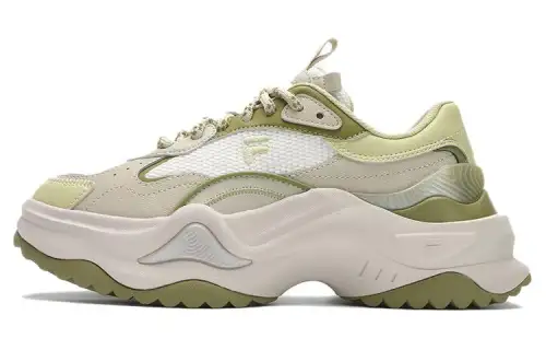 FILA FUSION BIANCO II Textile, Synthetic Leather Low top Chunky Sneakers Women's Green