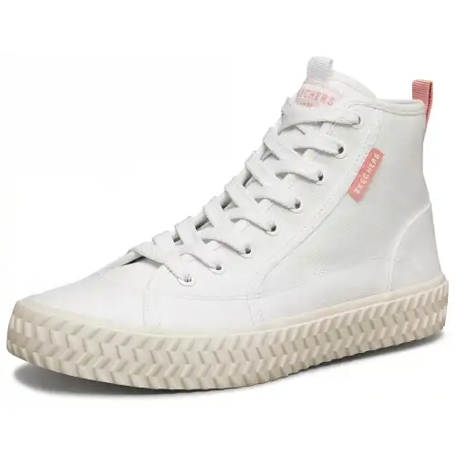 Skechers V'lites Versatile Abrasion Resistant Coverage High top Canvas Shoes Women's White Pink