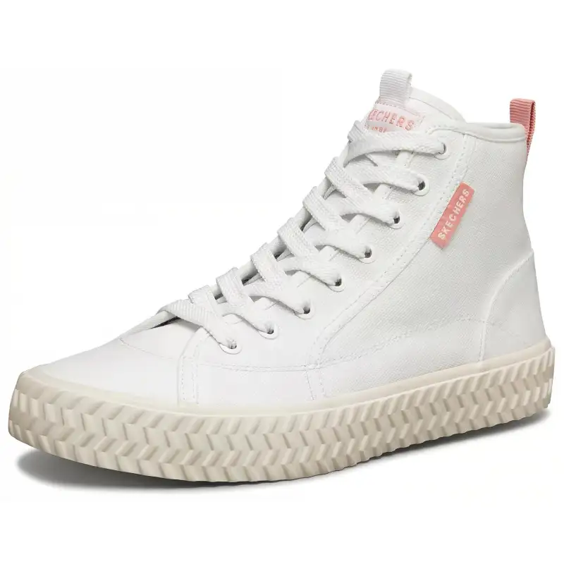 Skechers V'lites Versatile Abrasion Resistant Coverage High top Canvas Shoes Women's White Pink