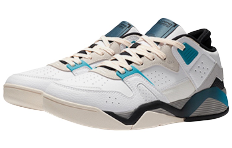 Li Ning Slip Resistant Abrasion Resistant Low top Vintage Basketball Shoes White Blue