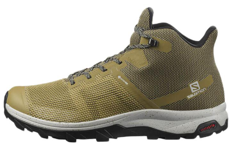 SALOMON X Ultra 4 Outline Prism Mid Gt Fabric Abrasion Resistant Mid top Mountaineering Hiking Shoes Men's Black Yellow