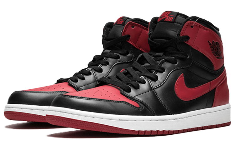 Мужские кроссовки Jordan Air Jordan 1 Bred 2013 (черно-красные) — фото 4