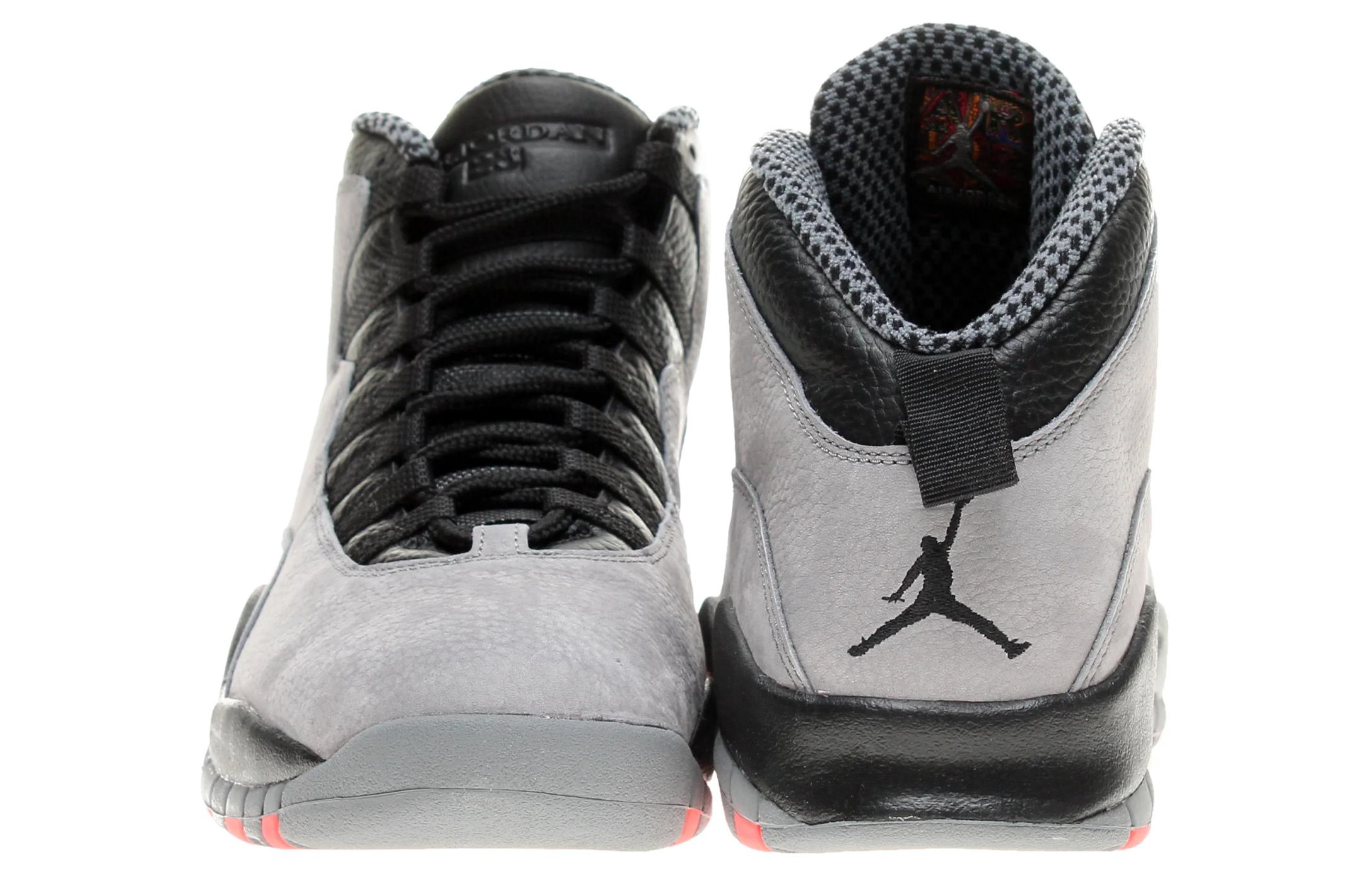 Мужские кроссовки Jordan Air Jordan 10 Retro 'Cool Grey' (серые) — 酷灰/黑/射线红 — фото 4