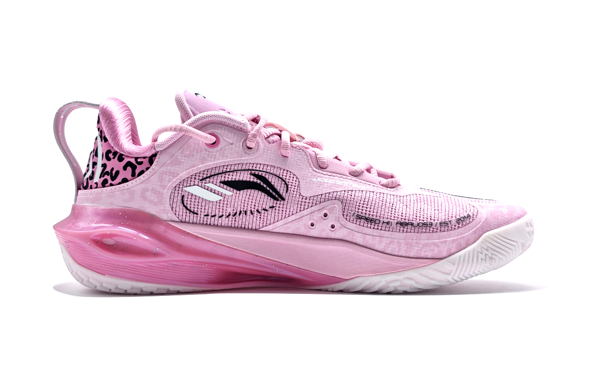 Li Ning Speed 11 Abrasion Resistant Slip Resistant Low top Basketball Shoes Unisex Pink