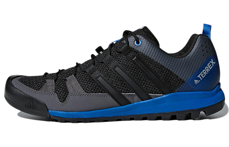 Adidas Terrex Solo Cushioning Abrasion Resistant Breathable Low top Hiking Shoes Men's Black Blue