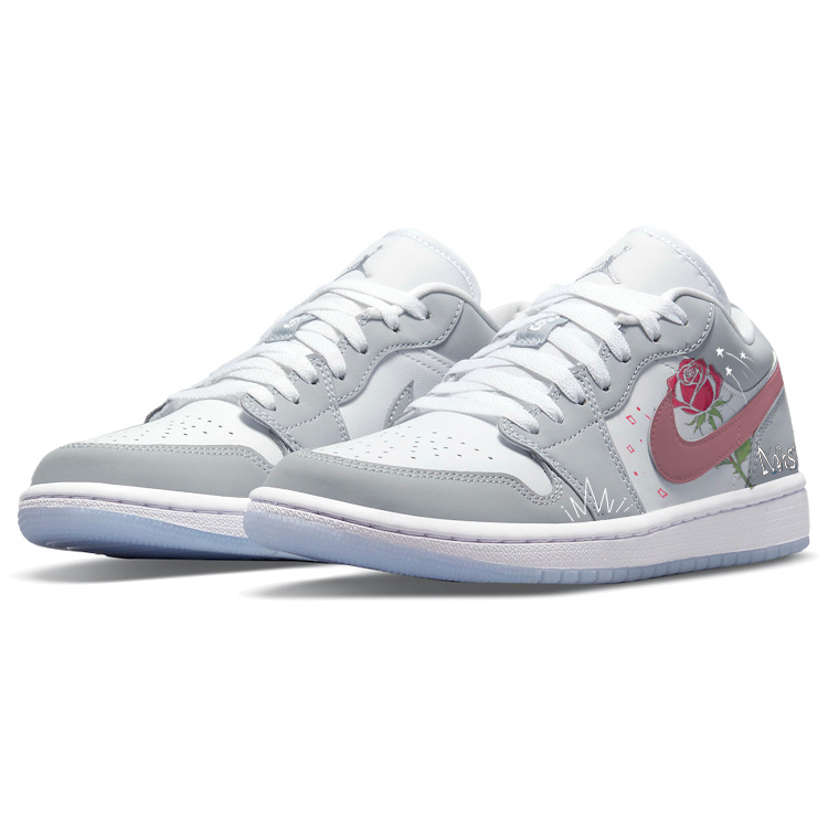 Jordan Air Jordan 1 Low top Vintage Basketball Shoes Unisex Gray