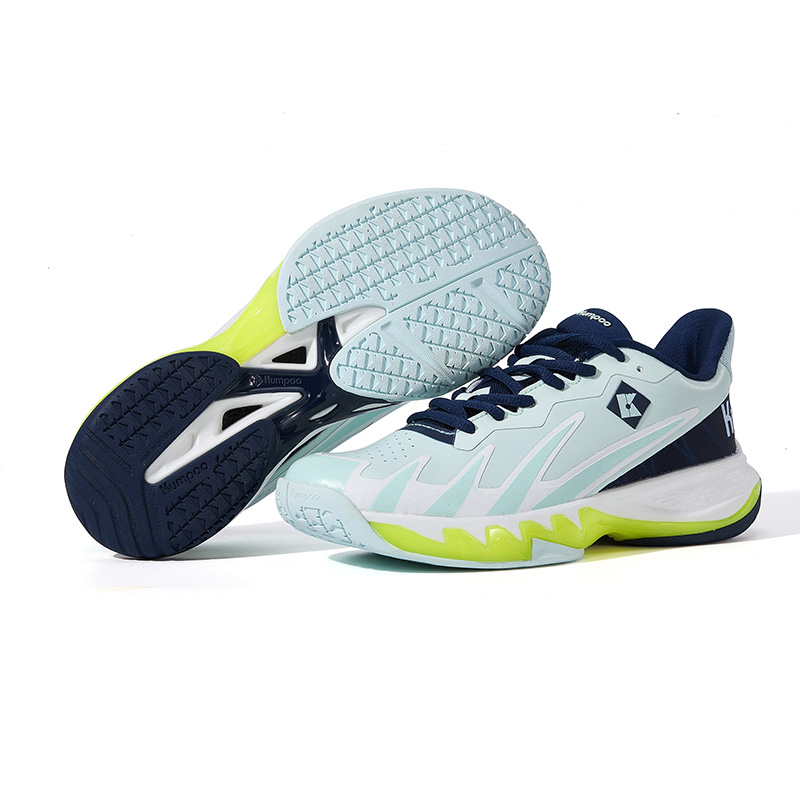 KUMPOO Asura Collection Comfortable Cushioning Support Balance Low top Badminton Shoes Unisex Aqua Navy Blue
