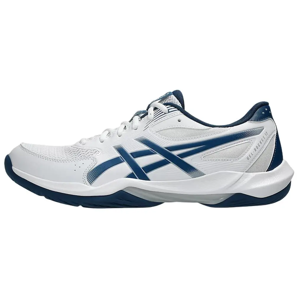 ASICS GEL ROCKET 12 Soft And Comfortable Low top Training Shoes Men's White Blue