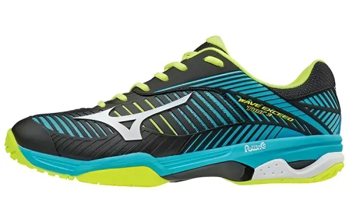Mizuno Wave Exceed Tour 3 CC Abrasion Resistant Breathable Low top Tennis Shoes Black Blue White