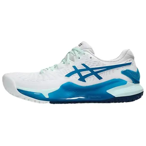 Asics Gel Resolution 9 Low top Tennis Shoes Women's White Blue