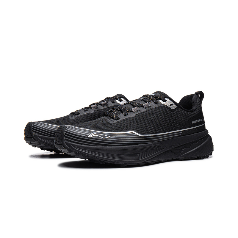 Li Ning Outdoor CF Tracing, Inter Industry Puncture resistant Low top Hiking Shoes Unisex Black Silver