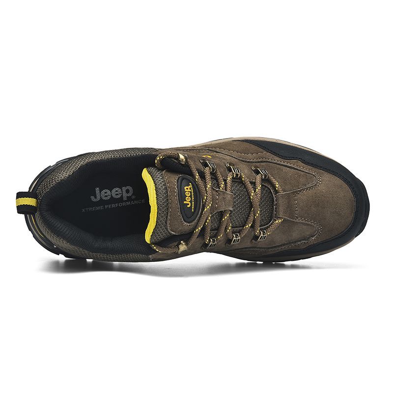 Jeep Fabric Slip Resistant Abrasion Resistant Low top Mountaineering Shoes Men’s