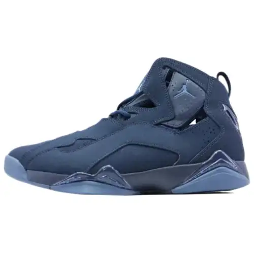 Jordan True Flight Abrasion Resistant High top Vintage Basketball Shoes Men's Dark Blue