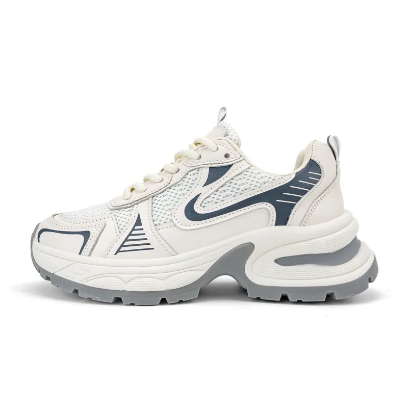 DEERWAY Cushioning Slip Resistant Abrasion Resistant Breathable Coverage Height Increasing Low top Chunky Sneakers