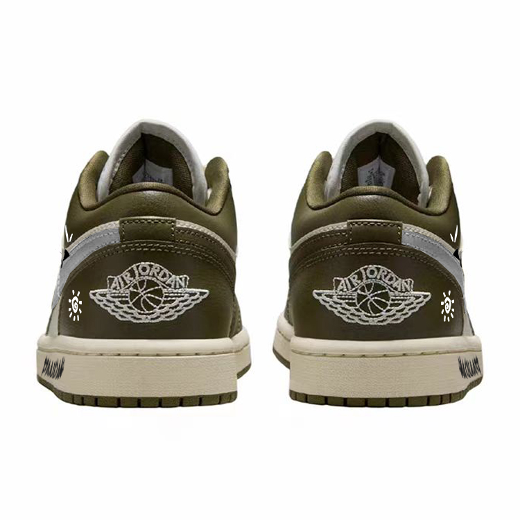 Jordan Air Jordan 1 Vintage Basketball Shoes Unisex Low Top White/Green