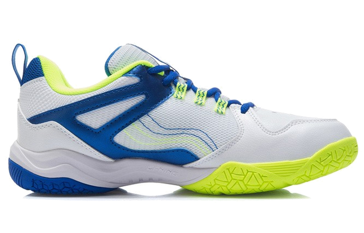 Li Ning Cushioning, Wear Resistant Low top Badminton Shoes Men’s White Blue
