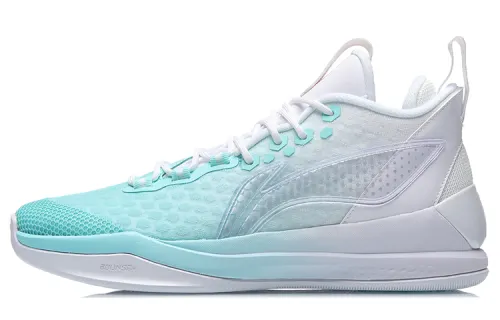 LiNing Li Ning Phantom 1 Wade's Way Wade's Way Shock Absorption and Rebound Mid-top Practical Basketball Shoes Men's and Women's Same Style Blue and White