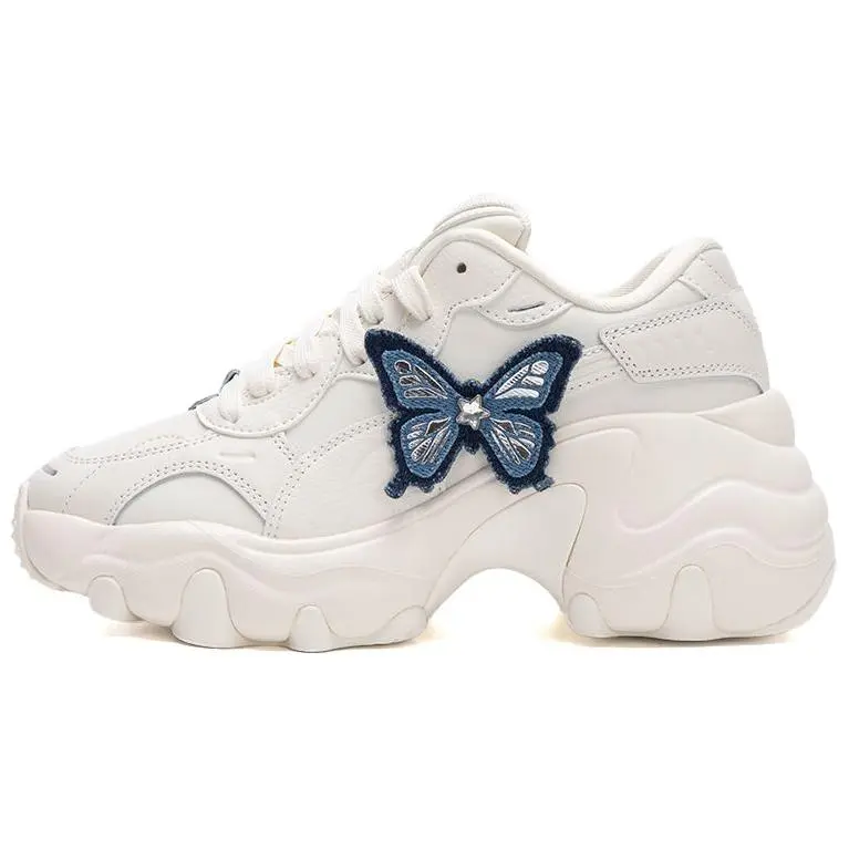 PUMA Pulsar Wedge BUTTERFLY Fashion Trend Abrasion Resistant Low top Chunky Sneakers Women's White