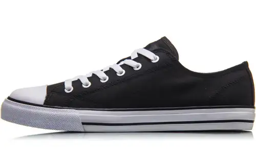 Li Ning Non slip Lightweight Low top Canvas Shoes Unisex Standard Black