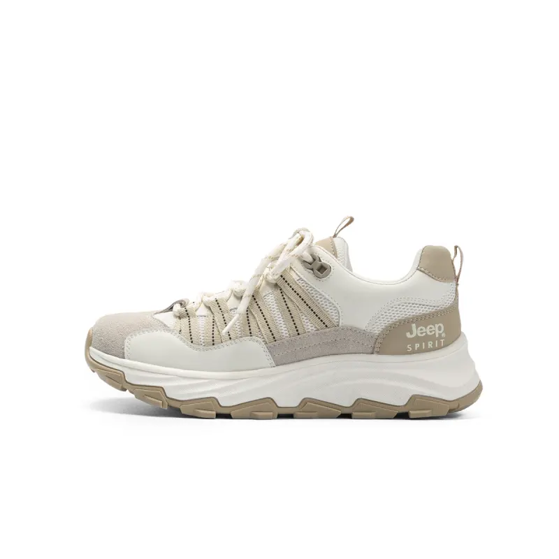 JEEP SPIRIT Abrasion Resistant Breathable Low top Mountaineering Shoes Women's Beige Apricot