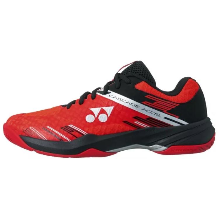YONEX POWER CUSHION CASCADE ACCEL Slip Resistant Abrasion Resistant Low top Badminton Shoes Unisex Red Black