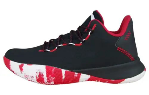 Anta Viper Slip Resistant Abrasion Resistant Slip Resistant Abrasion Resistant Low top Basketball Shoes Men's Black Red