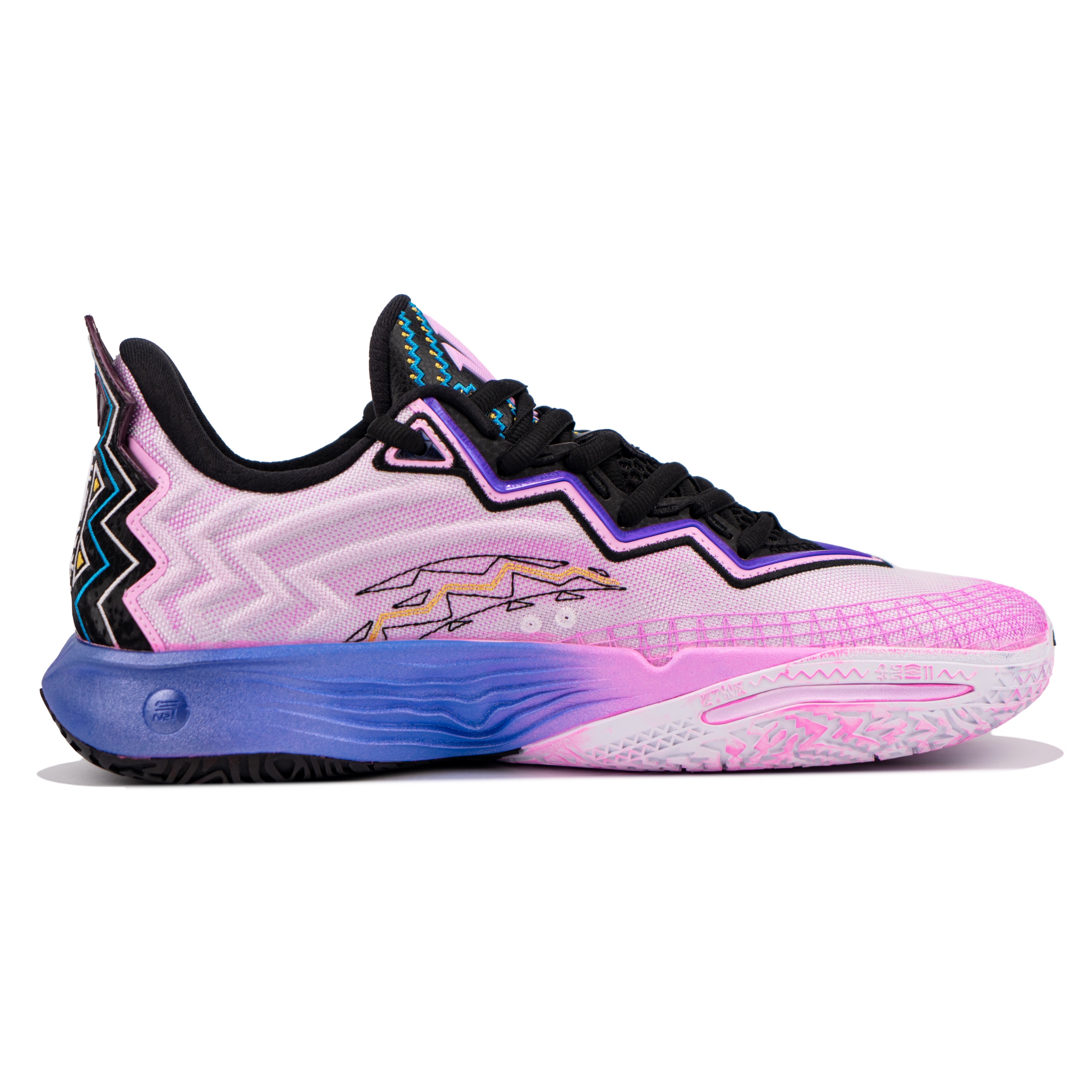 Anta KAI 2 Low top Nitrogen Technology Basketball Shoes Men’s Blue Pink Mismatched