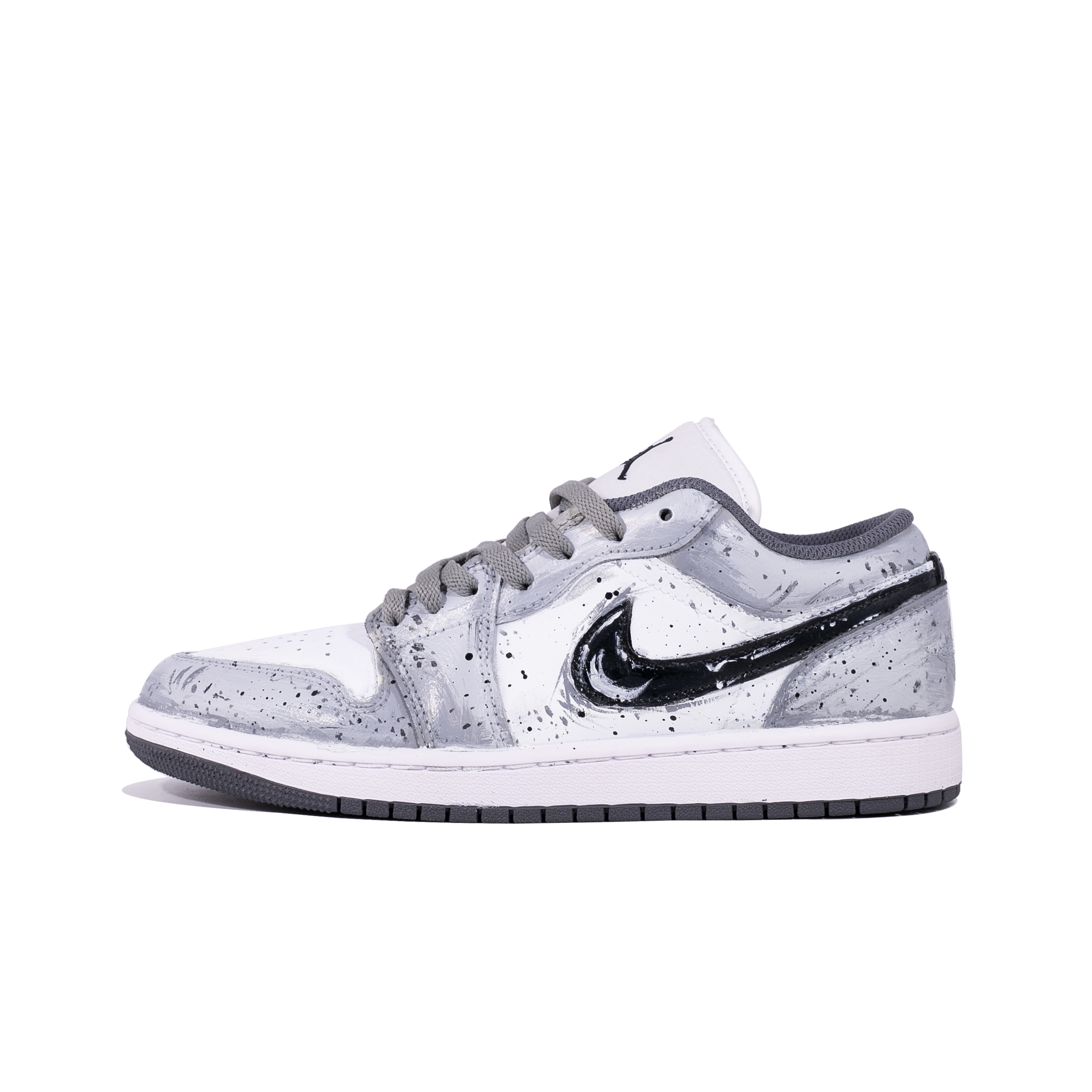Jordan 1 Cement Distressed Patent Leather Abrasion Resistant Low top Vintage Basketball Shoes Unisex