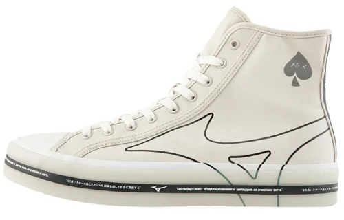 Mizuno Court S Ms Q Lightweight Abrasion Resistant Waterproof High top Canvas Shoes Unisex White Gray
